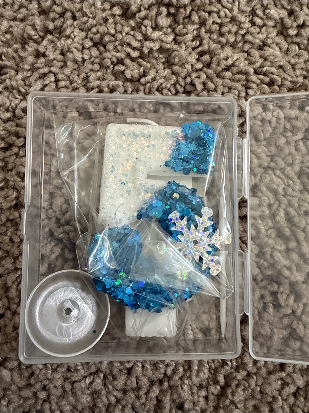 Blue Glitter Snowflake Cake Topper Set - Home Party Supplies